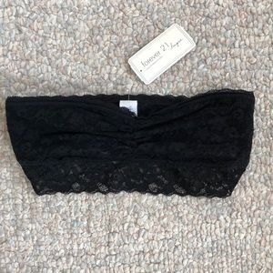 F21 Black Lace Bandeau Top